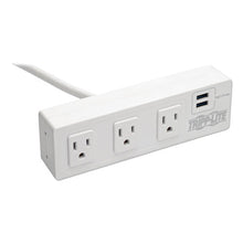 Load image into Gallery viewer, Tripp Lite wholesale. Three-outlet Surge Protector With Two Usb Ports, 10 Ft Cord, 510 Joules, White. HSD Wholesale: Janitorial Supplies, Breakroom Supplies, Office Supplies.