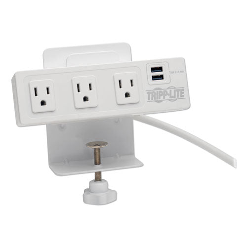 Tripp Lite wholesale. Three-outlet Surge Protector With Two Usb Ports, 10 Ft Cord, 510 Joules, White. HSD Wholesale: Janitorial Supplies, Breakroom Supplies, Office Supplies.