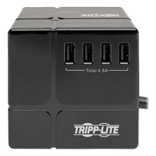 Load image into Gallery viewer, Tripp Lite wholesale. Three-outlet Power Cube Surge Protector With Six Usb-a Ports, 6 Ft Cord, 540 Joules, Black. HSD Wholesale: Janitorial Supplies, Breakroom Supplies, Office Supplies.