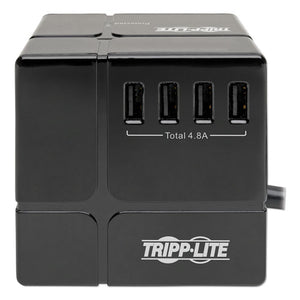 Tripp Lite wholesale. Three-outlet Power Cube Surge Protector With Six Usb-a Ports, 6 Ft Cord, 540 Joules, Black. HSD Wholesale: Janitorial Supplies, Breakroom Supplies, Office Supplies.