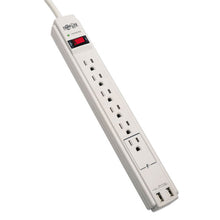 Load image into Gallery viewer, Tripp Lite wholesale. Protect It! Surge Protector, 6 Outlets-2 Usb, 6 Ft Cord, 990 Joules, Gray. HSD Wholesale: Janitorial Supplies, Breakroom Supplies, Office Supplies.