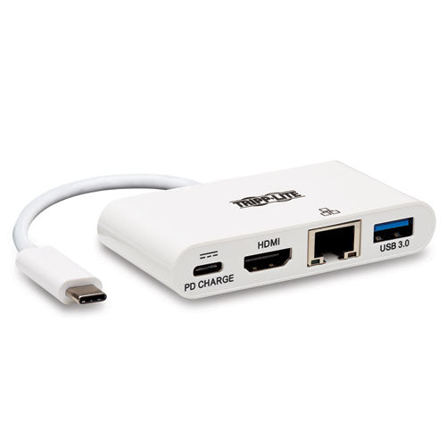 Tripp Lite wholesale. 4k Dock With Charging And Ethernet, Usb C-4k Hdmi-usb A-pd Charging, White. HSD Wholesale: Janitorial Supplies, Breakroom Supplies, Office Supplies.