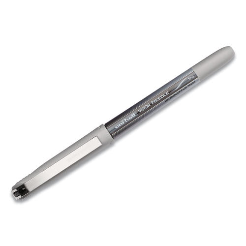 uni-ball® wholesale. UNIBALL Vision Needle Stick Roller Ball Pen, Fine 0.7mm, Black Ink, Silver Barrel, Dozen. HSD Wholesale: Janitorial Supplies, Breakroom Supplies, Office Supplies.