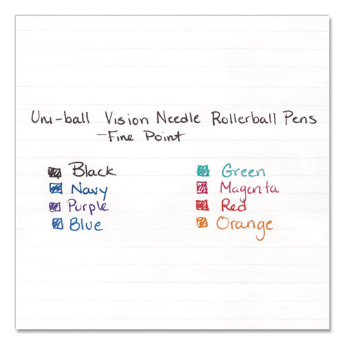 uni-ball® wholesale. UNIBALL Vision Needle Stick Roller Ball Pen, Fine 0.7mm, Black Ink, Silver Barrel, Dozen. HSD Wholesale: Janitorial Supplies, Breakroom Supplies, Office Supplies.