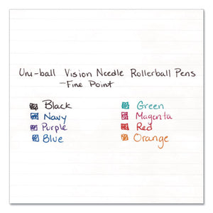 uni-ball® wholesale. UNIBALL Vision Needle Stick Roller Ball Pen, Fine 0.7mm, Blue Ink, Silver Barrel, Dozen. HSD Wholesale: Janitorial Supplies, Breakroom Supplies, Office Supplies.