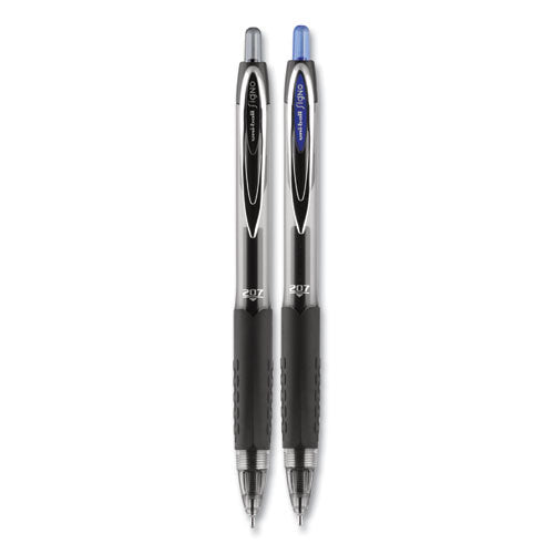 uni-ball® wholesale. UNIBALL Signo 207 Needle Point Retractable Gel Pen, 0.7mm, Blue Ink, Black Barrel, Dozen. HSD Wholesale: Janitorial Supplies, Breakroom Supplies, Office Supplies.