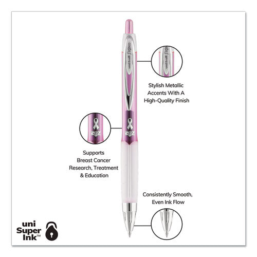 uni-ball® wholesale. UNIBALL Signo 207 Retractable Gel Pen, Medium 0.7 Mm, Black Ink, Pink Barrel, 2-pack. HSD Wholesale: Janitorial Supplies, Breakroom Supplies, Office Supplies.