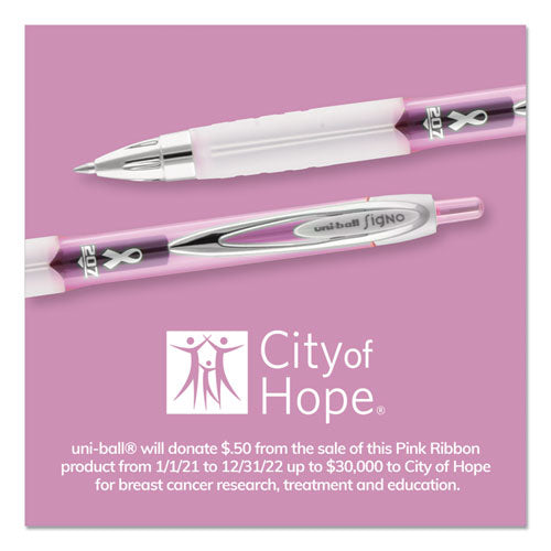 uni-ball® wholesale. UNIBALL Signo 207 Retractable Gel Pen, Medium 0.7 Mm, Black Ink, Pink Barrel, 2-pack. HSD Wholesale: Janitorial Supplies, Breakroom Supplies, Office Supplies.