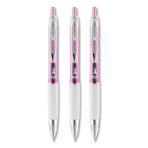 uni-ball® wholesale. UNIBALL Signo 207 Retractable Gel Pen, Medium 0.7 Mm, Black Ink, Pink Barrel, 2-pack. HSD Wholesale: Janitorial Supplies, Breakroom Supplies, Office Supplies.