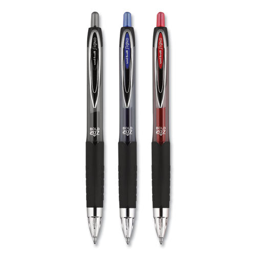 uni-ball® wholesale. UNIBALL Signo 207 Retractable Gel Pen, Bold 1 Mm, Blue Ink, Black-blue Barrel, Dozen. HSD Wholesale: Janitorial Supplies, Breakroom Supplies, Office Supplies.