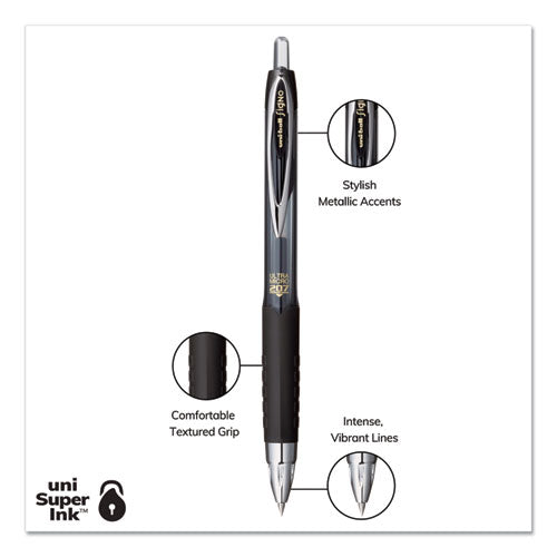 uni-ball® wholesale. UNIBALL 207 Signo Gel Ultra Micro Retractable Gel Pen, 0.38mm, Black Ink, Smoke Barrel. HSD Wholesale: Janitorial Supplies, Breakroom Supplies, Office Supplies.