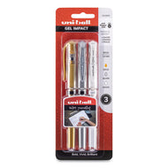 uni-ball® wholesale. UNIBALL Impact Bold Stick Gel Pen, 1mm, Assorted Marvelous Metallic Ink-barrel, 3-set. HSD Wholesale: Janitorial Supplies, Breakroom Supplies, Office Supplies.