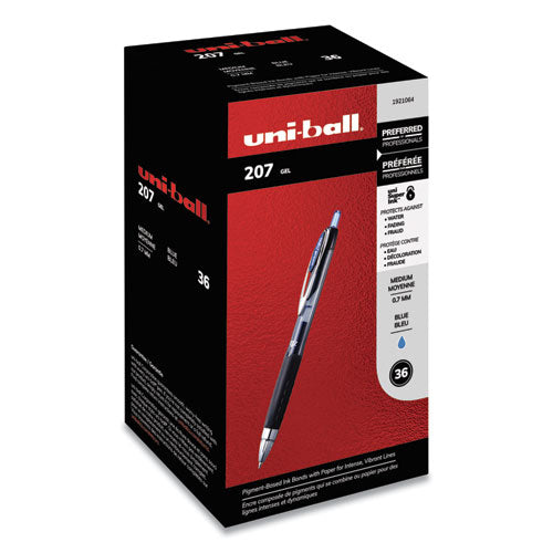 uni-ball® wholesale. UNIBALL Signo 207 Retractable Gel Pen Value Pack, 0.7 Mm, Blue Ink, Black Barrel, 36-box. HSD Wholesale: Janitorial Supplies, Breakroom Supplies, Office Supplies.