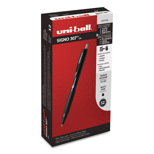 uni-ball® wholesale. UNIBALL 307 Retractable Gel Pen, Medium 0.7 Mm, Black Ink-barrel, Dozen. HSD Wholesale: Janitorial Supplies, Breakroom Supplies, Office Supplies.