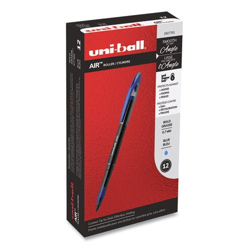 uni-ball® wholesale. UNIBALL Air Porous Rollerball Pen, Medium 0.7 Mm, Blue Ink, Black Barrel, Dozen. HSD Wholesale: Janitorial Supplies, Breakroom Supplies, Office Supplies.
