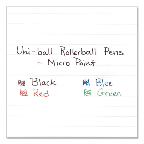 uni-ball® wholesale. UNIBALL Stick Roller Ball Pen, Micro 0.5mm, Blue Ink, Black Barrel, 72-pack. HSD Wholesale: Janitorial Supplies, Breakroom Supplies, Office Supplies.