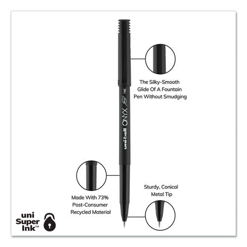uni-ball® wholesale. UNIBALL Onyx Stick Roller Ball Pen, Fine 0.7 Mm, Black Ink, Black Matte Barrel, 72-pack. HSD Wholesale: Janitorial Supplies, Breakroom Supplies, Office Supplies.