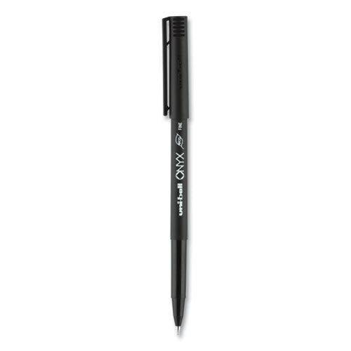 uni-ball® wholesale. UNIBALL Onyx Stick Roller Ball Pen, Fine 0.7 Mm, Blue Ink, Black Matte Barrel, 72-pack. HSD Wholesale: Janitorial Supplies, Breakroom Supplies, Office Supplies.