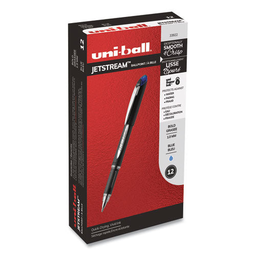 uni-ball® wholesale. UNIBALL Jetstream Stick Ballpoint Pen, Bold 1 Mm, Blue Ink, Black Barrel. HSD Wholesale: Janitorial Supplies, Breakroom Supplies, Office Supplies.