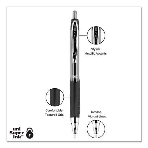 uni-ball® wholesale. UNIBALL Signo 207 Retractable Gel Pen, 0.7 Mm, Blue Ink, Smoke-black-blue Barrel, Dozen. HSD Wholesale: Janitorial Supplies, Breakroom Supplies, Office Supplies.