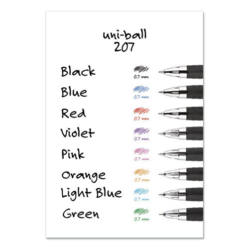 uni-ball® wholesale. UNIBALL Signo 207 Retractable Gel Pen, 0.7 Mm, Black Ink, Translucent Black Barrel, 4-pack. HSD Wholesale: Janitorial Supplies, Breakroom Supplies, Office Supplies.