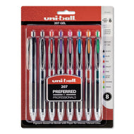 uni-ball® wholesale. UNIBALL Signo 207 Retractable Gel Pen, Medium 0.7 Mm, Assorted Ink, Black Barrel, 8-set. HSD Wholesale: Janitorial Supplies, Breakroom Supplies, Office Supplies.