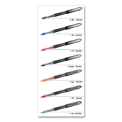 uni-ball® wholesale. UNIBALL Vision Elite Stick Roller Ball Pen, Micro 0.5 Mm, Assorted Ink, Black Barrel. HSD Wholesale: Janitorial Supplies, Breakroom Supplies, Office Supplies.
