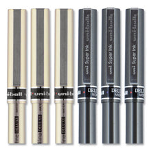 Load image into Gallery viewer, uni-ball® wholesale. UNIBALL Deluxe Stick Roller Ball Pen, Micro 0.5 Mm, Black Ink, Metallic Gray Barrel, Dozen. HSD Wholesale: Janitorial Supplies, Breakroom Supplies, Office Supplies.