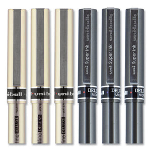 uni-ball® wholesale. UNIBALL Deluxe Stick Roller Ball Pen, Micro 0.5 Mm, Black Ink, Metallic Gray Barrel, Dozen. HSD Wholesale: Janitorial Supplies, Breakroom Supplies, Office Supplies.