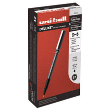 Load image into Gallery viewer, uni-ball® wholesale. UNIBALL Deluxe Stick Roller Ball Pen, Micro 0.5 Mm, Black Ink, Metallic Gray Barrel, Dozen. HSD Wholesale: Janitorial Supplies, Breakroom Supplies, Office Supplies.