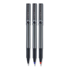 Load image into Gallery viewer, uni-ball® wholesale. UNIBALL Deluxe Stick Roller Ball Pen, Micro 0.5 Mm, Black Ink, Metallic Gray Barrel, Dozen. HSD Wholesale: Janitorial Supplies, Breakroom Supplies, Office Supplies.