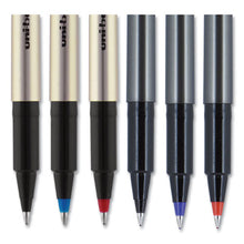 Load image into Gallery viewer, uni-ball® wholesale. UNIBALL Deluxe Stick Roller Ball Pen, Micro 0.5 Mm, Black Ink, Metallic Gray Barrel, Dozen. HSD Wholesale: Janitorial Supplies, Breakroom Supplies, Office Supplies.