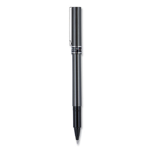 uni-ball® wholesale. UNIBALL Deluxe Stick Roller Ball Pen, Micro 0.5 Mm, Black Ink, Metallic Gray Barrel, Dozen. HSD Wholesale: Janitorial Supplies, Breakroom Supplies, Office Supplies.