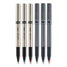 Load image into Gallery viewer, uni-ball® wholesale. UNIBALL Deluxe Stick Roller Ball Pen, Micro 0.5 Mm, Black Ink, Metallic Gray Barrel, Dozen. HSD Wholesale: Janitorial Supplies, Breakroom Supplies, Office Supplies.