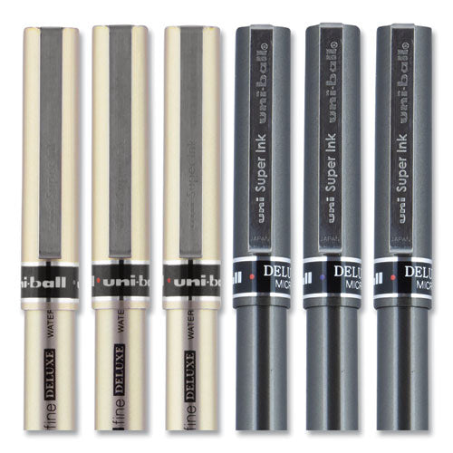 uni-ball® wholesale. UNIBALL Deluxe Stick Roller Ball Pen, Micro 0.5 Mm, Red Ink, Metallic Gray Barrel, Dozen. HSD Wholesale: Janitorial Supplies, Breakroom Supplies, Office Supplies.