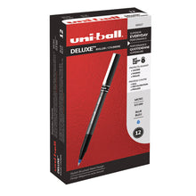 Load image into Gallery viewer, uni-ball® wholesale. UNIBALL Deluxe Stick Roller Ball Pen, Micro 0.5 Mm, Blue Ink, Metallic Gray Barrel, Dozen. HSD Wholesale: Janitorial Supplies, Breakroom Supplies, Office Supplies.