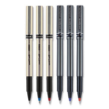 Load image into Gallery viewer, uni-ball® wholesale. UNIBALL Deluxe Stick Roller Ball Pen, Micro 0.5 Mm, Blue Ink, Metallic Gray Barrel, Dozen. HSD Wholesale: Janitorial Supplies, Breakroom Supplies, Office Supplies.