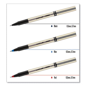 uni-ball® wholesale. UNIBALL Deluxe Stick Roller Ball Pen, Micro 0.5 Mm, Blue Ink, Metallic Gray Barrel, Dozen. HSD Wholesale: Janitorial Supplies, Breakroom Supplies, Office Supplies.