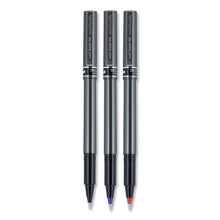 Load image into Gallery viewer, uni-ball® wholesale. UNIBALL Deluxe Stick Roller Ball Pen, Micro 0.5 Mm, Blue Ink, Metallic Gray Barrel, Dozen. HSD Wholesale: Janitorial Supplies, Breakroom Supplies, Office Supplies.