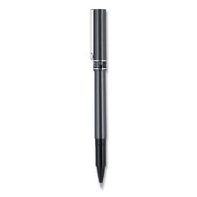 Load image into Gallery viewer, uni-ball® wholesale. UNIBALL Deluxe Stick Roller Ball Pen, Micro 0.5 Mm, Blue Ink, Metallic Gray Barrel, Dozen. HSD Wholesale: Janitorial Supplies, Breakroom Supplies, Office Supplies.