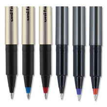 Load image into Gallery viewer, uni-ball® wholesale. UNIBALL Deluxe Stick Roller Ball Pen, Micro 0.5 Mm, Blue Ink, Metallic Gray Barrel, Dozen. HSD Wholesale: Janitorial Supplies, Breakroom Supplies, Office Supplies.