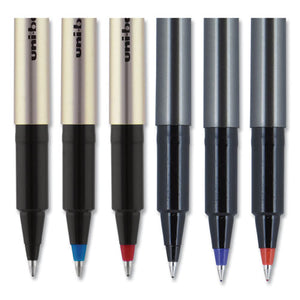 uni-ball® wholesale. UNIBALL Deluxe Stick Roller Ball Pen, Micro 0.5 Mm, Blue Ink, Metallic Gray Barrel, Dozen. HSD Wholesale: Janitorial Supplies, Breakroom Supplies, Office Supplies.