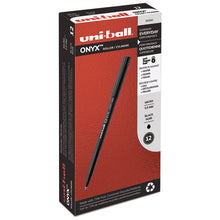 Load image into Gallery viewer, uni-ball® wholesale. UNIBALL Onyx Stick Roller Ball Pen, Micro 0.5 Mm, Black Ink, Black Matte Barrel, Dozen. HSD Wholesale: Janitorial Supplies, Breakroom Supplies, Office Supplies.