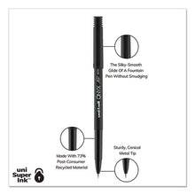 Load image into Gallery viewer, uni-ball® wholesale. UNIBALL Onyx Stick Roller Ball Pen, Micro 0.5 Mm, Black Ink, Black Matte Barrel, Dozen. HSD Wholesale: Janitorial Supplies, Breakroom Supplies, Office Supplies.