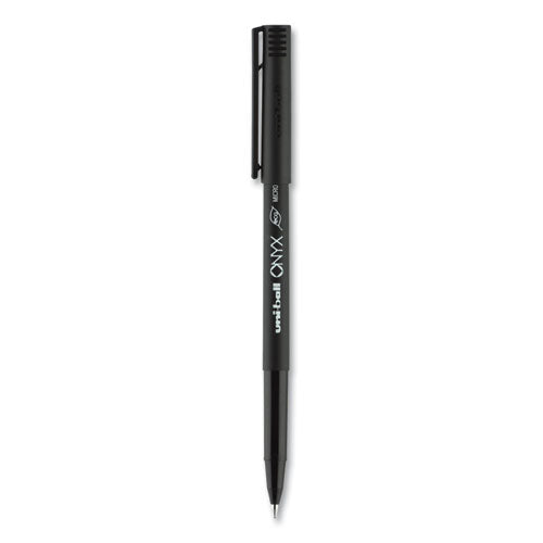 uni-ball® wholesale. UNIBALL Onyx Stick Roller Ball Pen, Micro 0.5 Mm, Black Ink, Black Matte Barrel, Dozen. HSD Wholesale: Janitorial Supplies, Breakroom Supplies, Office Supplies.
