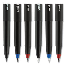 Load image into Gallery viewer, uni-ball® wholesale. UNIBALL Onyx Stick Roller Ball Pen, Micro 0.5 Mm, Red Ink, Black Matte Barrel, Dozen. HSD Wholesale: Janitorial Supplies, Breakroom Supplies, Office Supplies.