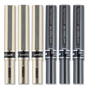 uni-ball® wholesale. UNIBALL Deluxe Stick Roller Ball Pen, Fine 0.7 Mm, Black Ink, Champagne Barrel, Dozen. HSD Wholesale: Janitorial Supplies, Breakroom Supplies, Office Supplies.