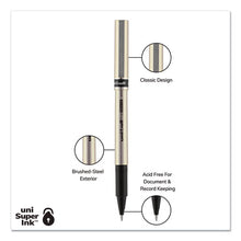 Load image into Gallery viewer, uni-ball® wholesale. UNIBALL Deluxe Stick Roller Ball Pen, Fine 0.7 Mm, Black Ink, Champagne Barrel, Dozen. HSD Wholesale: Janitorial Supplies, Breakroom Supplies, Office Supplies.