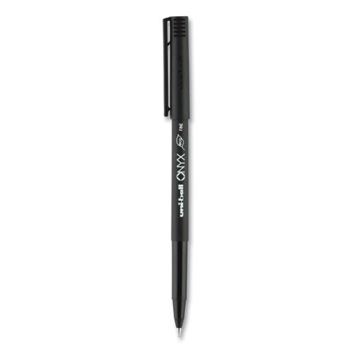 uni-ball® wholesale. UNIBALL Onyx Stick Roller Ball Pen, Fine 0.7 Mm, Black Ink, Black Matte Barrel, Dozen. HSD Wholesale: Janitorial Supplies, Breakroom Supplies, Office Supplies.