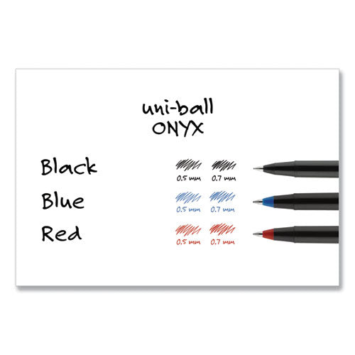 uni-ball® wholesale. UNIBALL Onyx Stick Roller Ball Pen, Fine 0.7 Mm, Red Ink, Black Matte Barrel, Dozen. HSD Wholesale: Janitorial Supplies, Breakroom Supplies, Office Supplies.